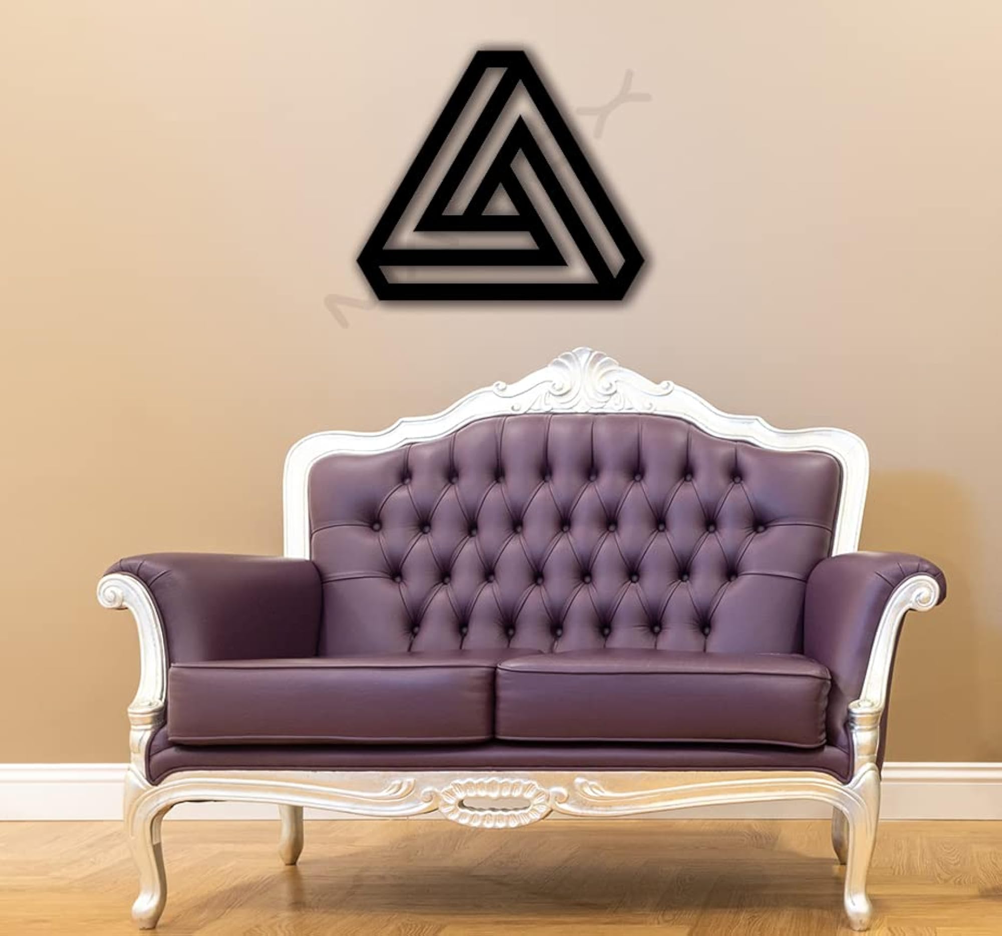 Infinity Triangle Wooden Wall Art for Home Decoration