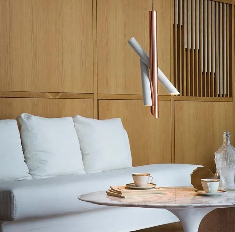 Suspension design moderne or rose pour en finir avec les bureaux sombres en blanc froid