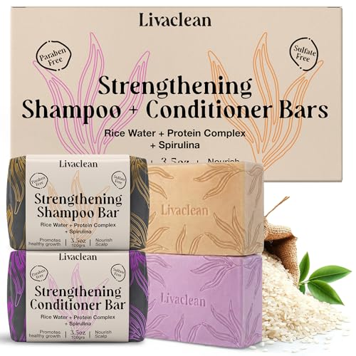 Rice Water Shampoo and Conditioner Bar Set (2-Pack)