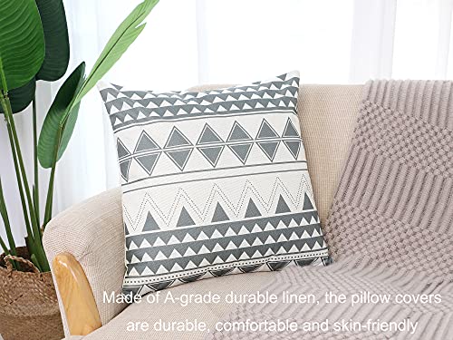 Mercijzyasang Set Of 4 Decorative Throw Pillow Covers 18X18 Inch For Couch, Square Accent Grey Pillows Cover Case For Cushions Sofa Bed Chair And Living Room Farmhouse Outdoor Decoration (Grey 0145) #TOP3