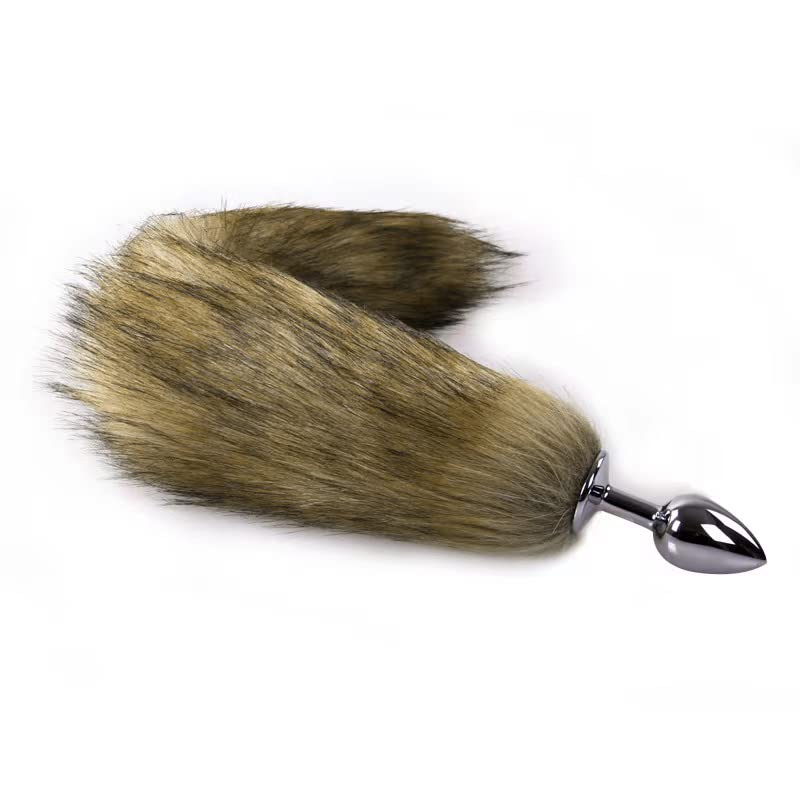 Butt Plug Fox Tail Cosplay Anal Plug Anal Butt Plug Adult Sex Toys for Beginner Women Men Couple (31" Black): 18"Brown
