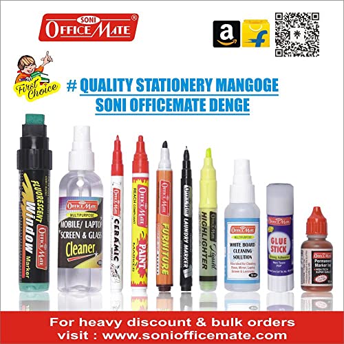Image of Soni Officemate Stamp Pad Ink -15ml | Pack of 10 (Blue)| Quick-Dry, Smudge-Free Ink | Long-Lasting & Easy-to-Use | for Office, School, Craft & DIY Use