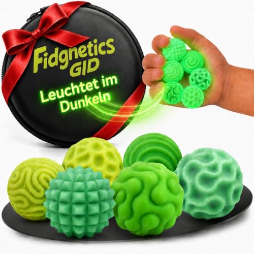 Fidgnetics GID Glow-in-the-Dark Fidget Toys Kinder - Magnet Kugeln - sensorisches Fingerspielzeug zur Beruhigung - Anti Stress & Sensorik Spielzeug - fördert leise Konzentration - ADHS Magnet Bälle