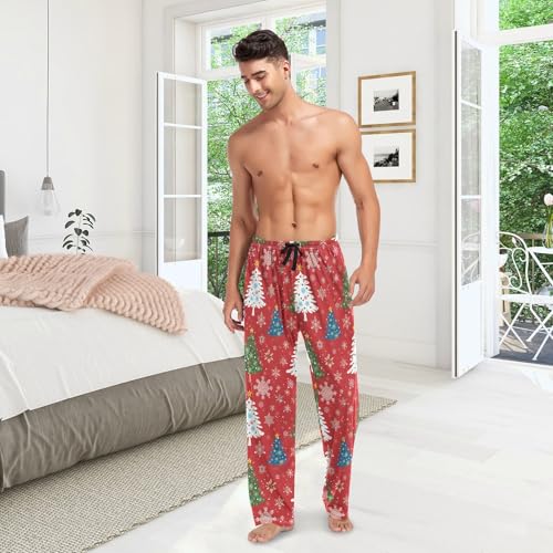 Christmas Pajama Pants for Men Christmas Tree White Snowflakes Pajama Bottoms Lounge Pants2