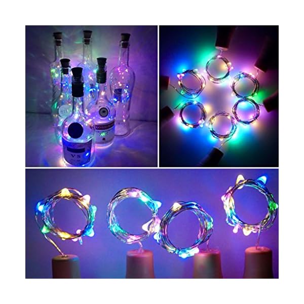 Lovenite 10 pack bottle cork lights 10 led wine bottle battery powered lights copper wire fairy string light for christmas halloween wedding birthday party diy home decor - image 3