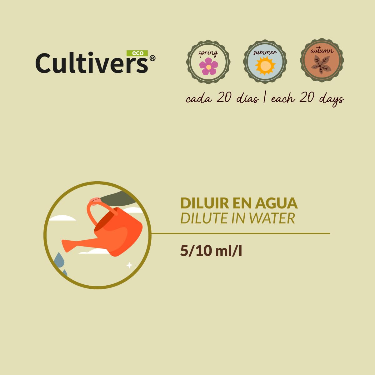 CULTIVERS Fertilizante Geranios Ecológico Líquido DE 10 L. Hojas más verdes, Mayor Floración e Intensifica el color. Con Macronutrientes y Micronutrientes. Abono 100% Orgánico y Natural