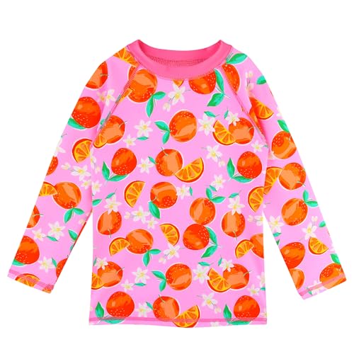 Image of XFGIRLS Girls 2-Piece Swimsuit Long Sleeve Rash Guard Set Toddler 6M-8Y | UPF 50+ blocks 98% UV, Quick-dry, Easy on /off, Bright colors stand out, Machine wash, Breathable, Beach, swim, water park