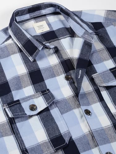 Image of Thomas Scott Men's | Checks | Full Sleeve | Regular Fit | 100% Cotton | Double Pocket | Spread Collar | Casual Shirt
