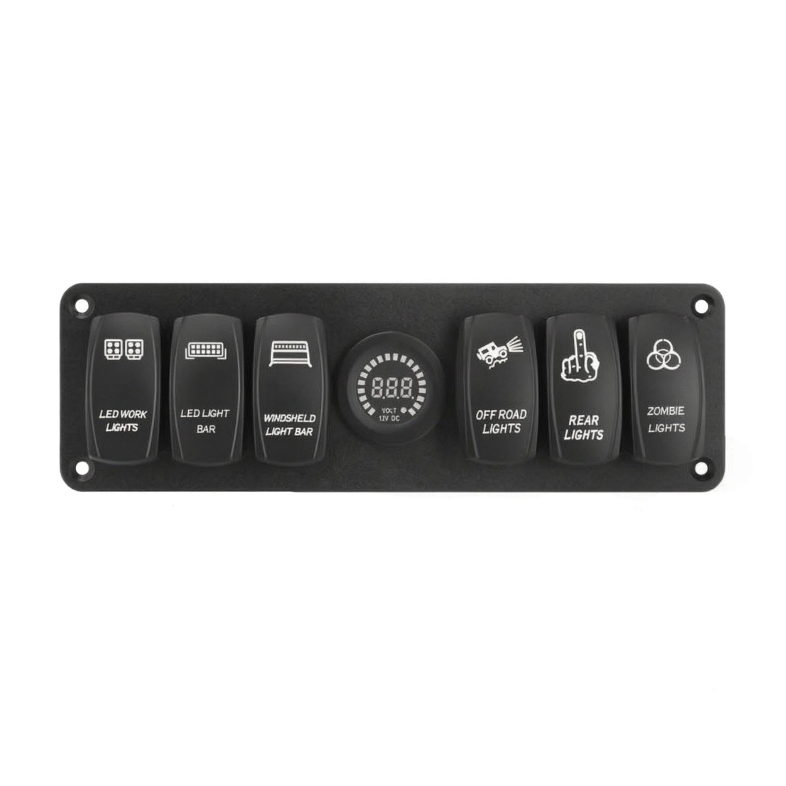 CALANDIS 6 Gang Rocker Switch Panel 12-24V 6-Switch Rocker Panel Wired Harness Vehicle Accessory Controller-image-34