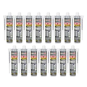 Isolbau VN 300 Composietmortel – 2K injectiemortel voor beton, styreenvrij, ETA-goedkeuring – 300 ml montagemortel incl. 2 statische mixers – 15 stuks