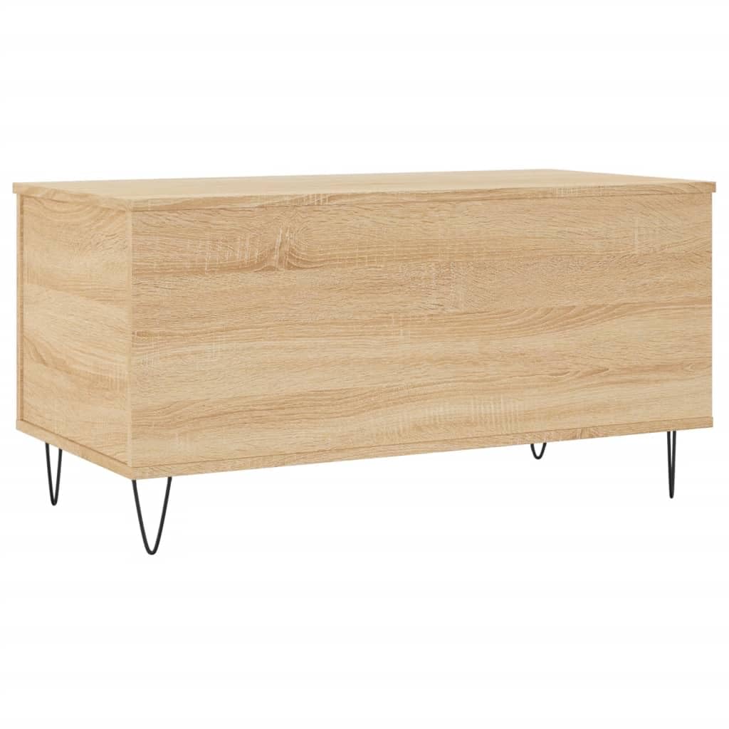Homgoday Tavolino da caffè in rovere Sonoma, 90 x 44,5 x 45 cm, in legno ingegnerizzato, tavolino da tè per soggiorno, sala d'accoglienza degli ospiti, camera da letto e ufficio, mobili tipo 2