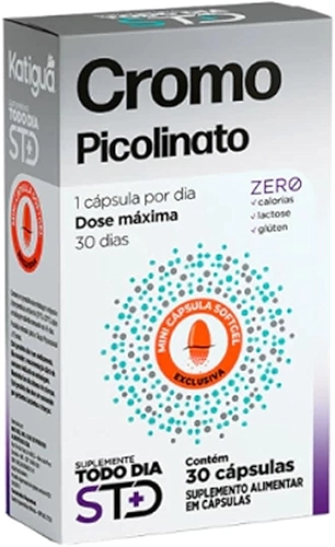 Katiguá, Picolinato de Cromo, Mineral Quelato, STD, Sem sabor, 30 Cápsulas Softgel • 30 doses, Branco