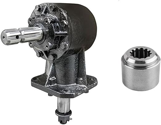 Jeremywell RC-30 Rotary Cutter Gearbox 1-3/8" - 6 Spline Input Shaft, 1:1.47 Ratio with 12 Tapered Spline Output Shaft - Includes Replacement Stump Jumper/Flywheel 12 Splined Hub