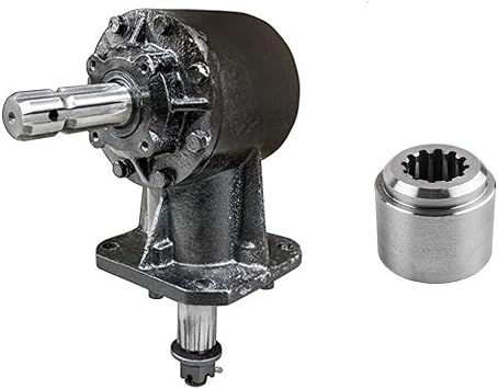 Jeremywell RC-30 Rotary Cutter Gearbox 1-3/8" - 6 Spline Input Shaft, 11.47 Ratio with 12 Tapered Spline Output Shaft - Includes Replacement Stump Jumper/Flywheel 12 Splined Hub