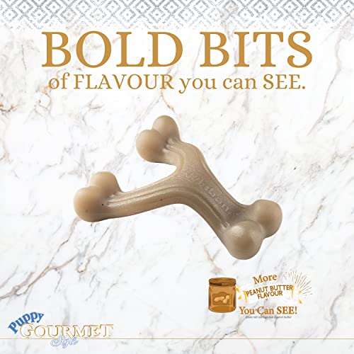 Nylabone Maximum Strength Tough Extreme Puppy Gourmet Wishbone Dog Chew Toy, Adult Teeth - Image 4