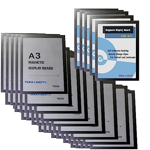 Porte affiche magnétique A3 TUKA-i-AKUT haut de gamme adhésif noir - 50 pièces