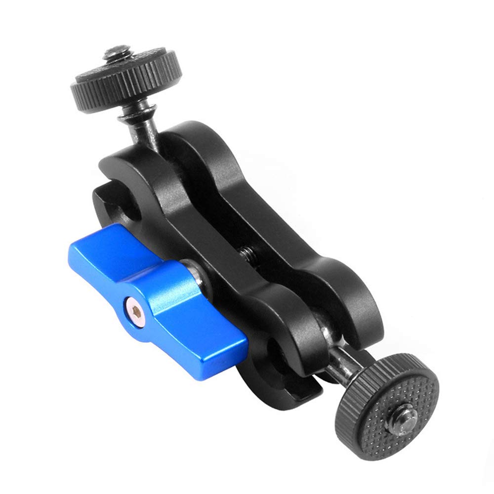 Andoer Double Ballhead Mount 1/4 Inch Screw Magic Ball Head Arm 360 Degree Rotation Anodisation Aluminum Alloy for Phone Gimbal Monitor Photography