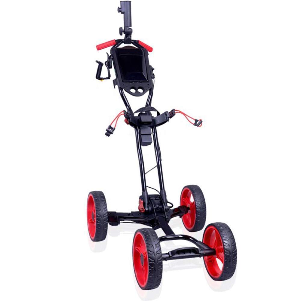 Carrito de Golf Plegable de 4 Ruedas con Soporte para Paraguas y portavasos, de Aluminio, para Viajes y Deportes al Aire Libre.