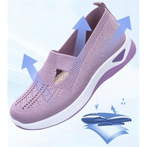 medicus Schuhe Damen, Walkingschuhe Damen Leicht Weite H Vermascht Orthopädische Schuhe Sneaker Sommer Atmungsaktiv Memory Schaum Krankenschwester Sportschuhe Bequeme Outdoor Sommerschuhe Turnschuhe