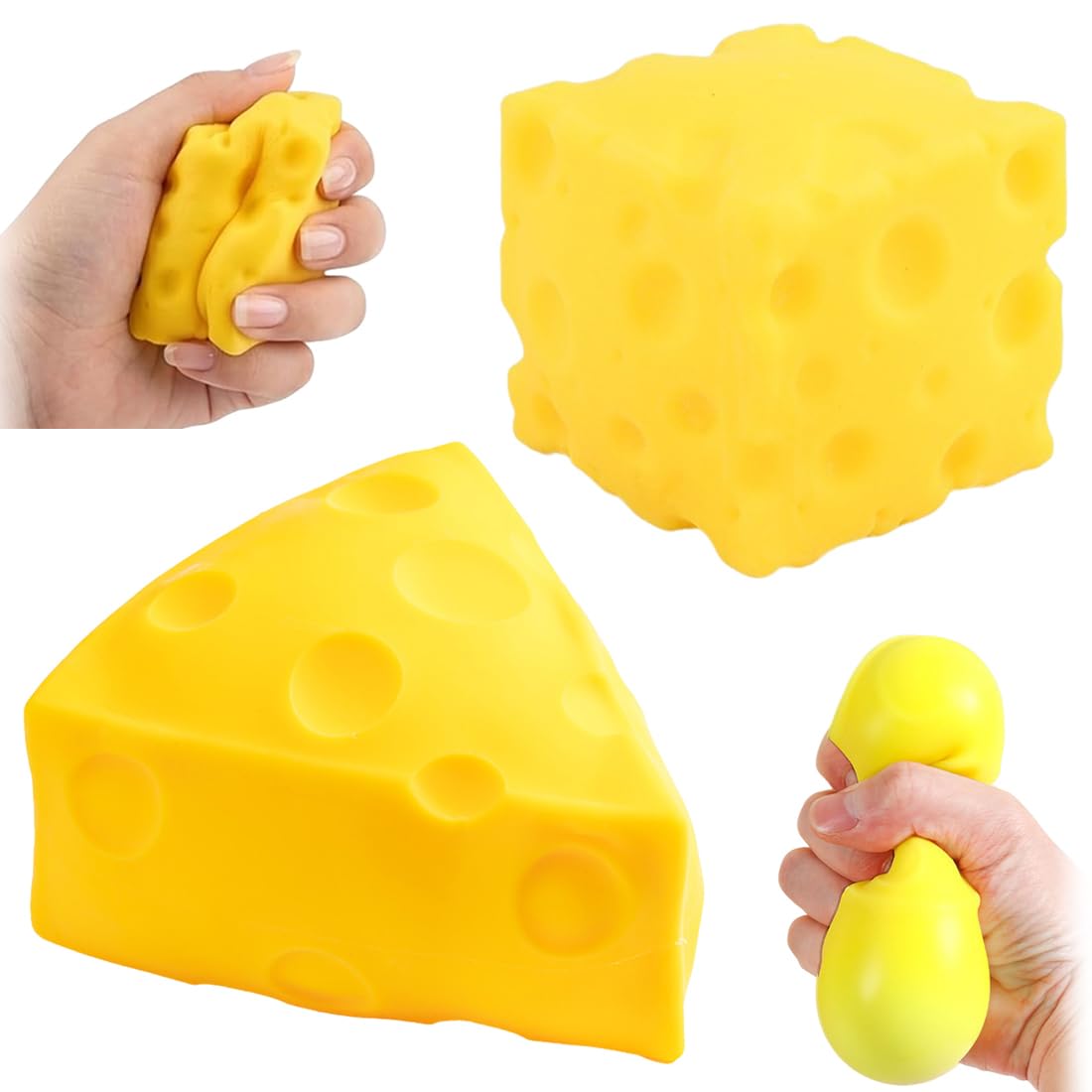 AEUXZO Cheese Stress Relief Toy – Soft Squeeze Fidget for Adults, Sensory Calming Gadget, 2-Pack