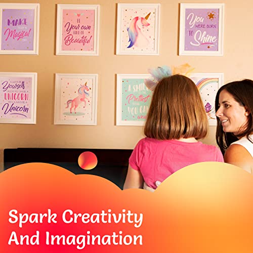 Unicorn Wall Decor - Unicorn Pictures Wall Decor Set Of 8 - Unicorn Wall Art Unframed - Rainbow Pictures Wall Art 8X10 - Easy To Decorate - Unicorn Art Prints - Unicorn Poster - Girls Wall Art #TOP2