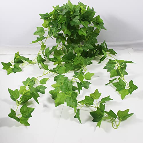 Image of Tdas Plastic Artificial Plants With Pot Leaves Hanging Ivy Garlands Plant Greenery Vine Creeper Home Decor Door Wall Balcony Decoration Party Festival Craft (Design 2 (1 Pcs))