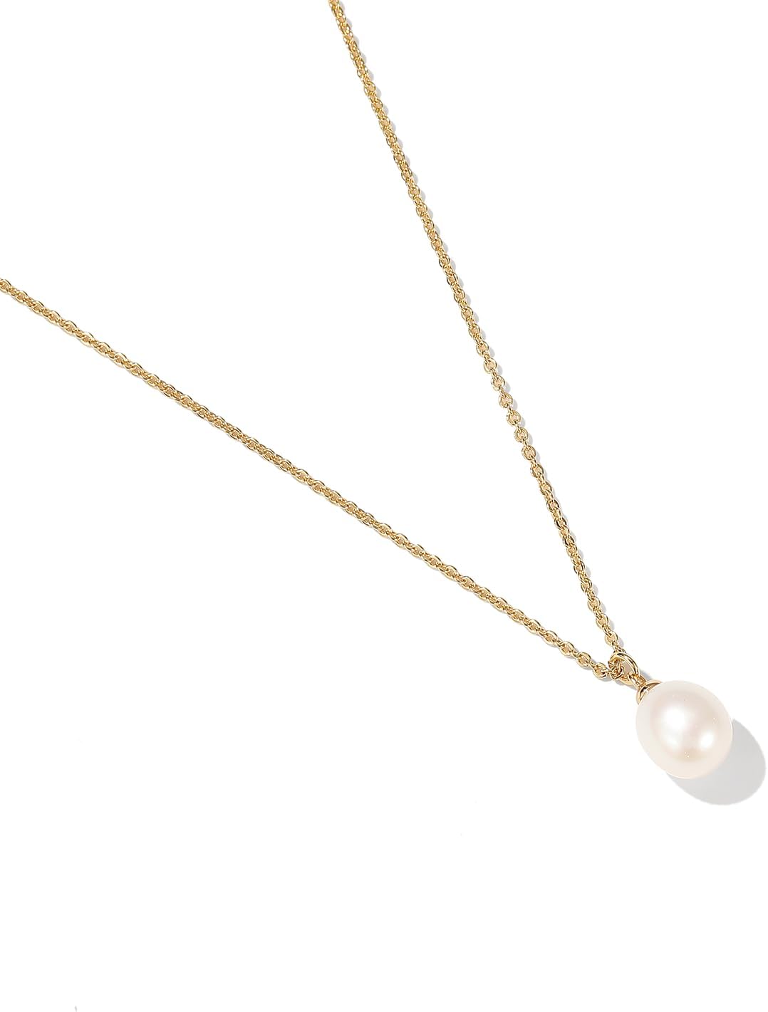 Freshwater Pearl Necklace for Women 9mm Natural Pearls Gold Dainty Choker Adjustable 16-18 Inch Lightweight Luxury Fashion Jewelry Gift