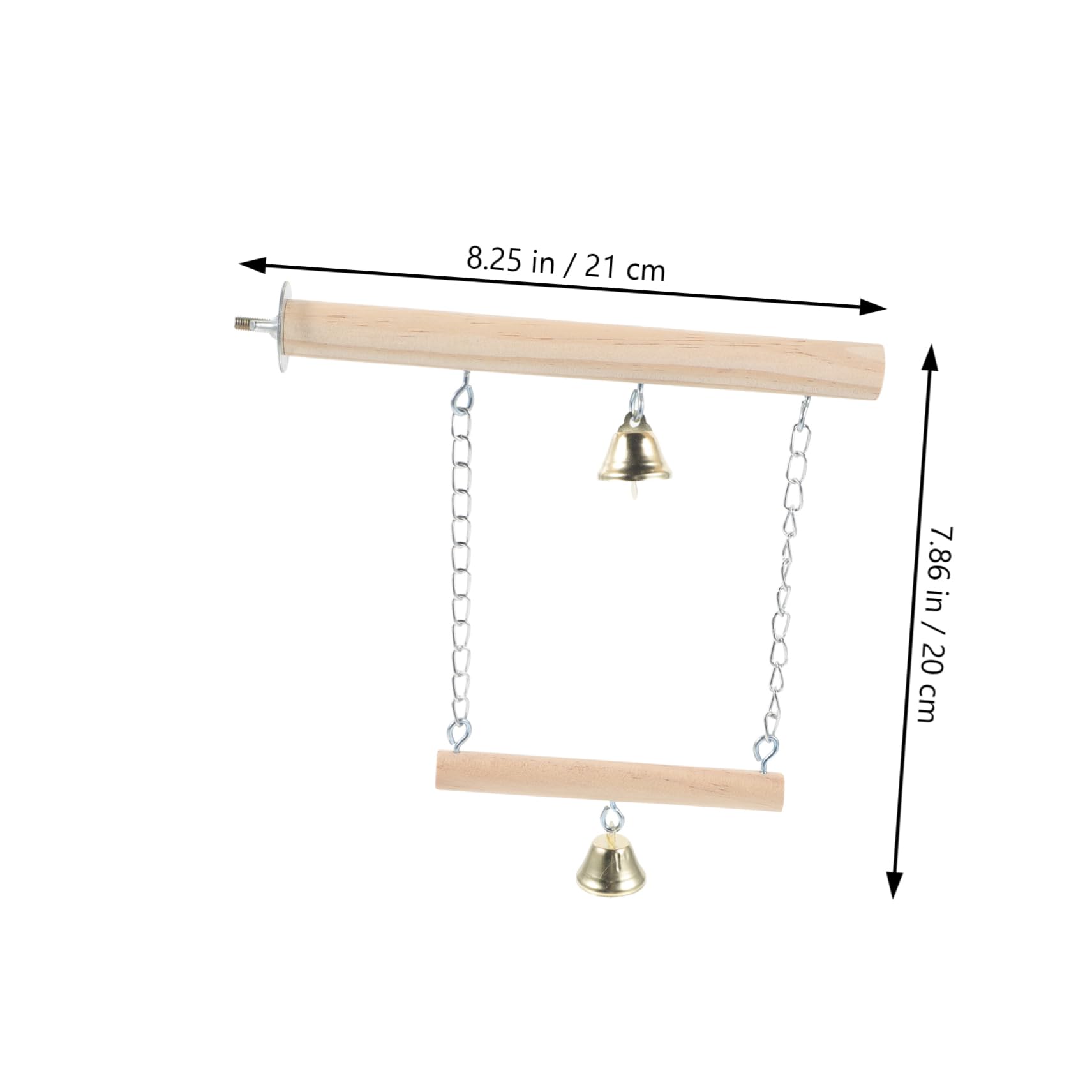 GANAZONO Hanging Bird Swing for Parakeets Durable Interactive Perch Stand with Bell for Exercise and Coordination Development Chic Design for Home Decor