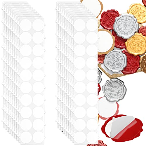 HINGTAI - Lot de 400 Points de Colle Adhésif pour Sceau de Cire, Points de Colle pour Sceau de Cire, Points Adhésifs Double Face pour Bricolage, Accessoires de Tampon de Sceau
