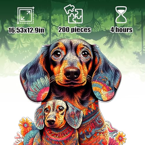 Puzzle de Madera para Adultos - Rompecabezas de 200 Piezas con Formas Irregulares de Animales, Regalo Creativo Único para Adultos y Niños miniatura 4
