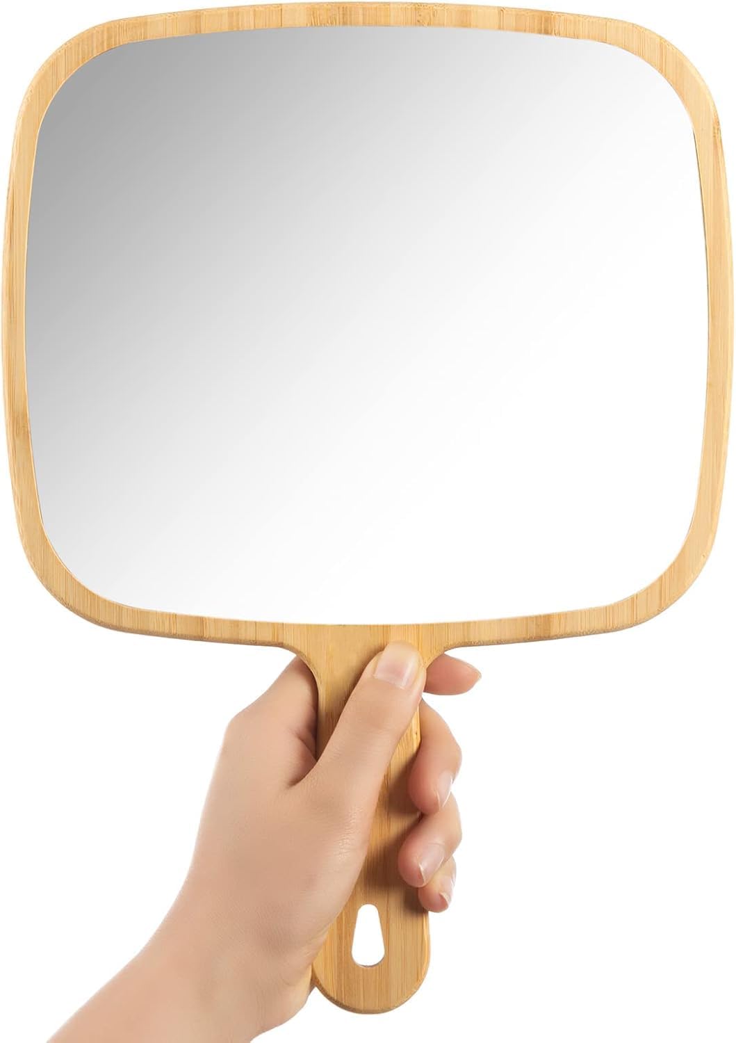 COSLUXE Makeup Mirrors, Handheld Mirror, Handheld Mirror with Handle for Shaving Single-Sided Portable Travel Vanity Mirro...