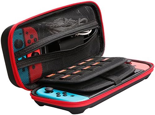 Hank Leandro Switch Case EVA Hard Shell Portable Travel Bag for Nintendo Switch, Storage 20 Game Cartridges Console & Accessories