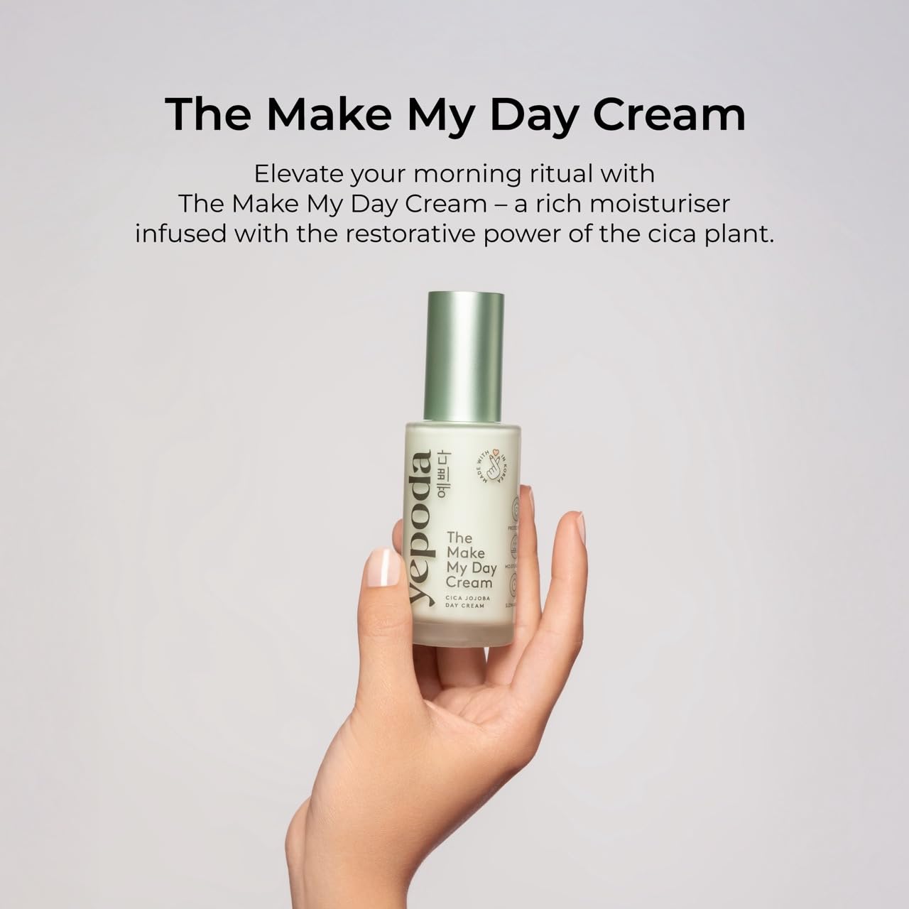Yepoda Make My Day Cream – Hydrating Daily Moisturizer with Cica, Nourishing Vegan Korean Face Cream for Radiant-Looking Skin, Suitable for All Skin Types, 1.69 fl oz - Image 2