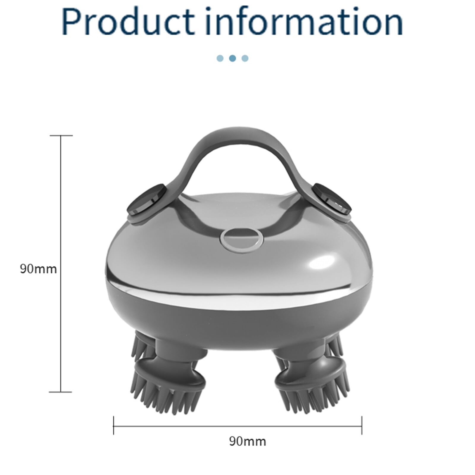 Masajeador de cabeza eléctrico del cuero cabelludo, masajeador de cuero cabelludo IPX7 impermeable con 4 cabezas, para estimular el crecimiento del cabello, cuello y cuerpo, recargable impermeable