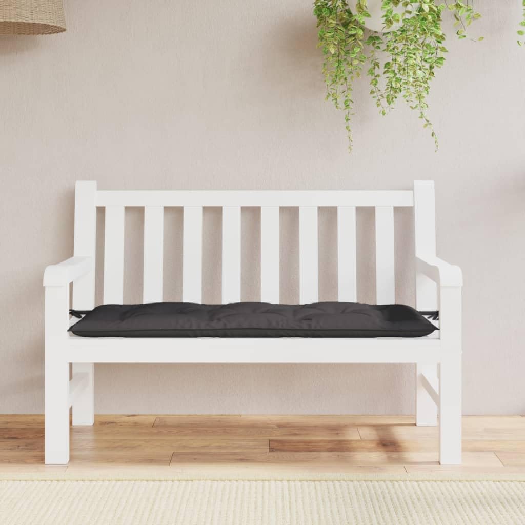 Cuscino per panca da giardino, antracite, 120 x 50 x 7 cm, in tessuto Oxford, imbottito, antiscivolo, impermeabile, per balcone, terrazza, per esterni, morbido, confortevole, ergonomico
