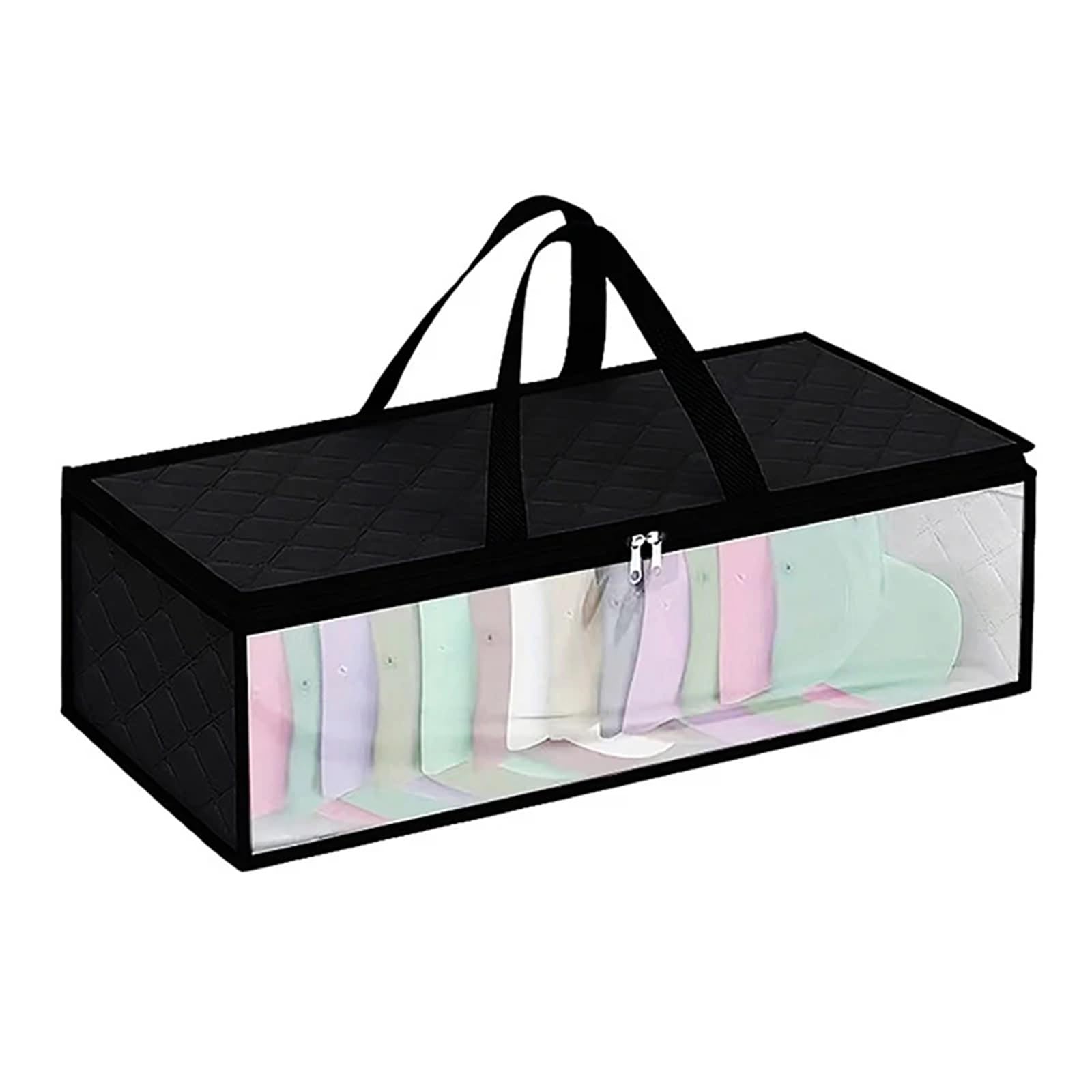 YUSUZH Baseball Hat Organizer Storage For Caps Sturdy Cap Case With Carrying Handles And Dual Zipper for Closet or Travel(Black)