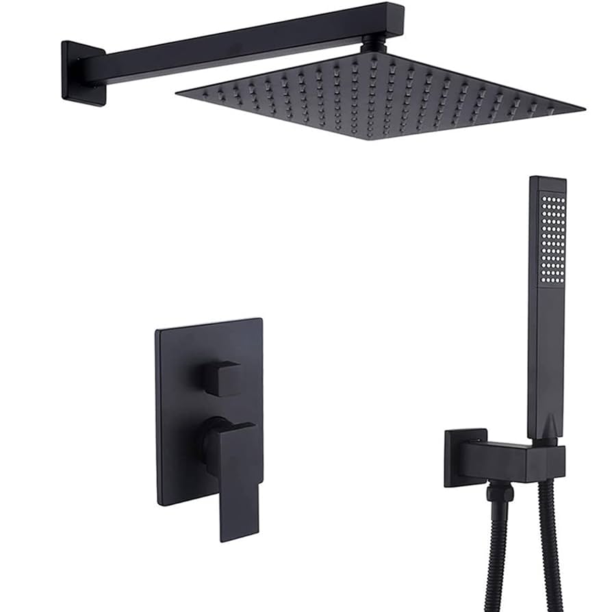 バスミキサータップ 隠蔽シャワーミキサーセットキット ブラック