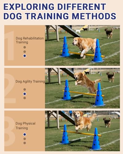 image for Lupar Dog Agility Course Backyard Set, Dog Agility Hurdle Cone Set wit