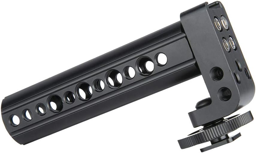 NICEYRIG Hot Shoe Top Cheese Handle Grip Mount for DSLR Camera Applicable for Panasonic GH5 GH4 Compatible with Sony A6400 A6500 A7Riii A7iii A7Sii - 086
