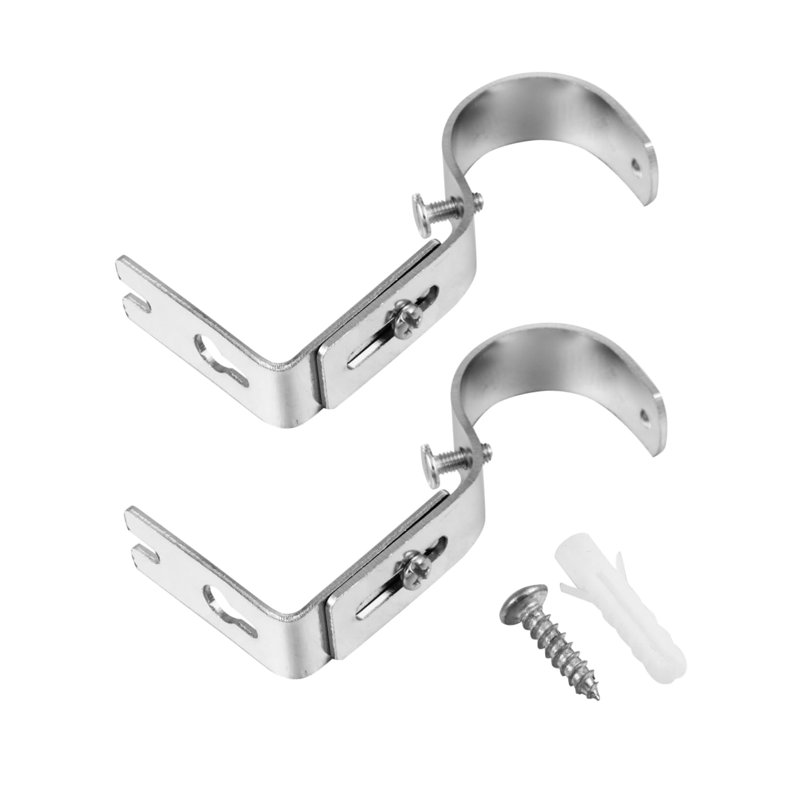 SOLUSTRE 2Pcs Curtain Rod Bracket Drapery Rod Holders for Home Use for Living Room Bedroom and Office Finish