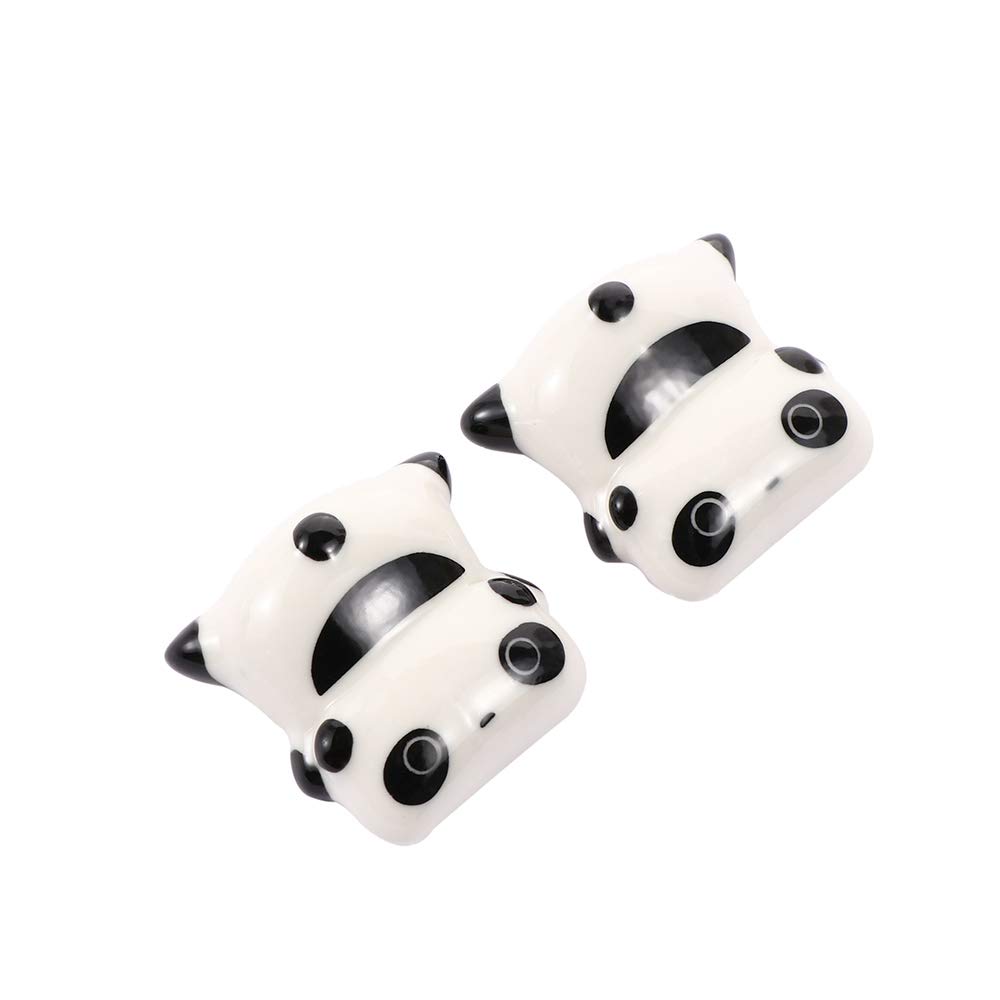 Daconmin 2Pcs Ceramic Chopstick Rest Stands, Japanese Style Cute Panda Chopstick Holder Spoon Fork Holder