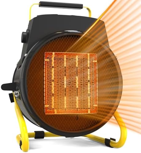 Outdoor Heaters for Patio-1500W Portable Electric Garage Heater with 2S Fast Heating, Overheat Protection, Thermostat, Space Heaters for Outdoor, Greenhouse, Room, Garage, Tent, Indoor Use