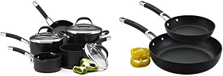 Circulon Premier Professional Saucepan and Frypan Set of 5 & Premier Professional frypan Twin Pack (20/28cm) Premium Non Stick Frying Pans – Hard Anodized Aluminium Cookware
