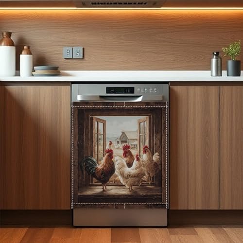 Imán decorativo rectángulo de gallo para lavavajillas