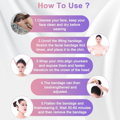 2 peças de alça de elevação facial em forma de V, máscara de levantamento de linha V reutilizável, a