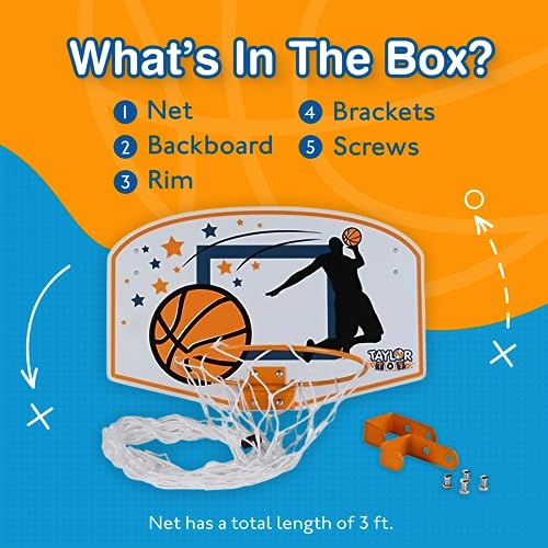Taylor Toy Basketball Hoop Hamper - Laundry Basket for Kids - Hanging Hamper - Image 5