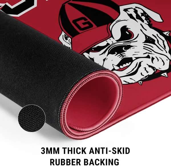 Skinit Large Gaming Mouse Pad - Officially Licensed Georgia Bulldogs Design with Stitched Edges, Waterproof, Non-Slip Rubber Base, Desk Mat for Keyboard & Mouse, 31.5" x 11.8" inches