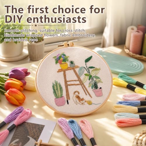 Image of Embroidery Floss, 12 Colors Cotton Friendship Bracelet String