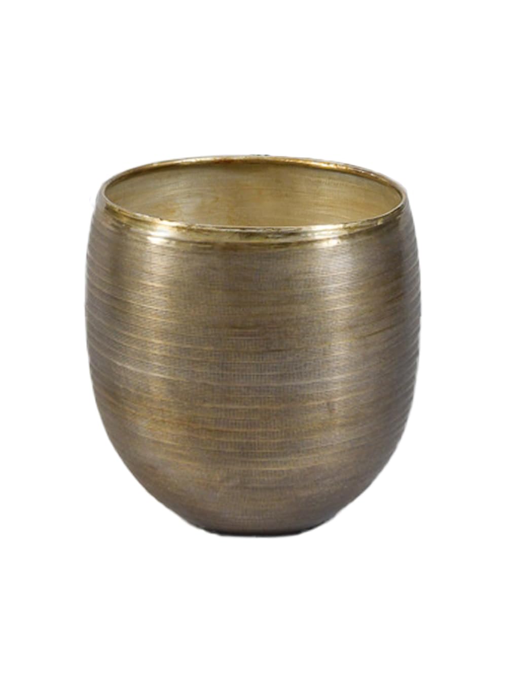 Serene Spaces Brass-Toned Aluminum Cachepot