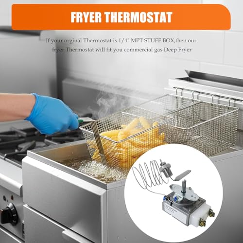 Termostato para Freidora 60125401 Compatible con Pitco 60124501 y Blodgett Z1182151, Caja de Empaque 1/4" MPT miniatura 7
